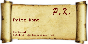 Pritz Kont névjegykártya